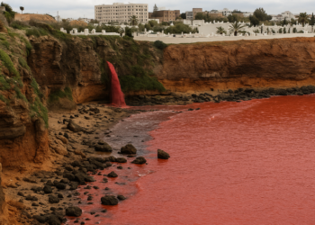 مياه حمراء في شاطئ العرائش.. منظمة حقوقية تحذر من كارثة بيئية